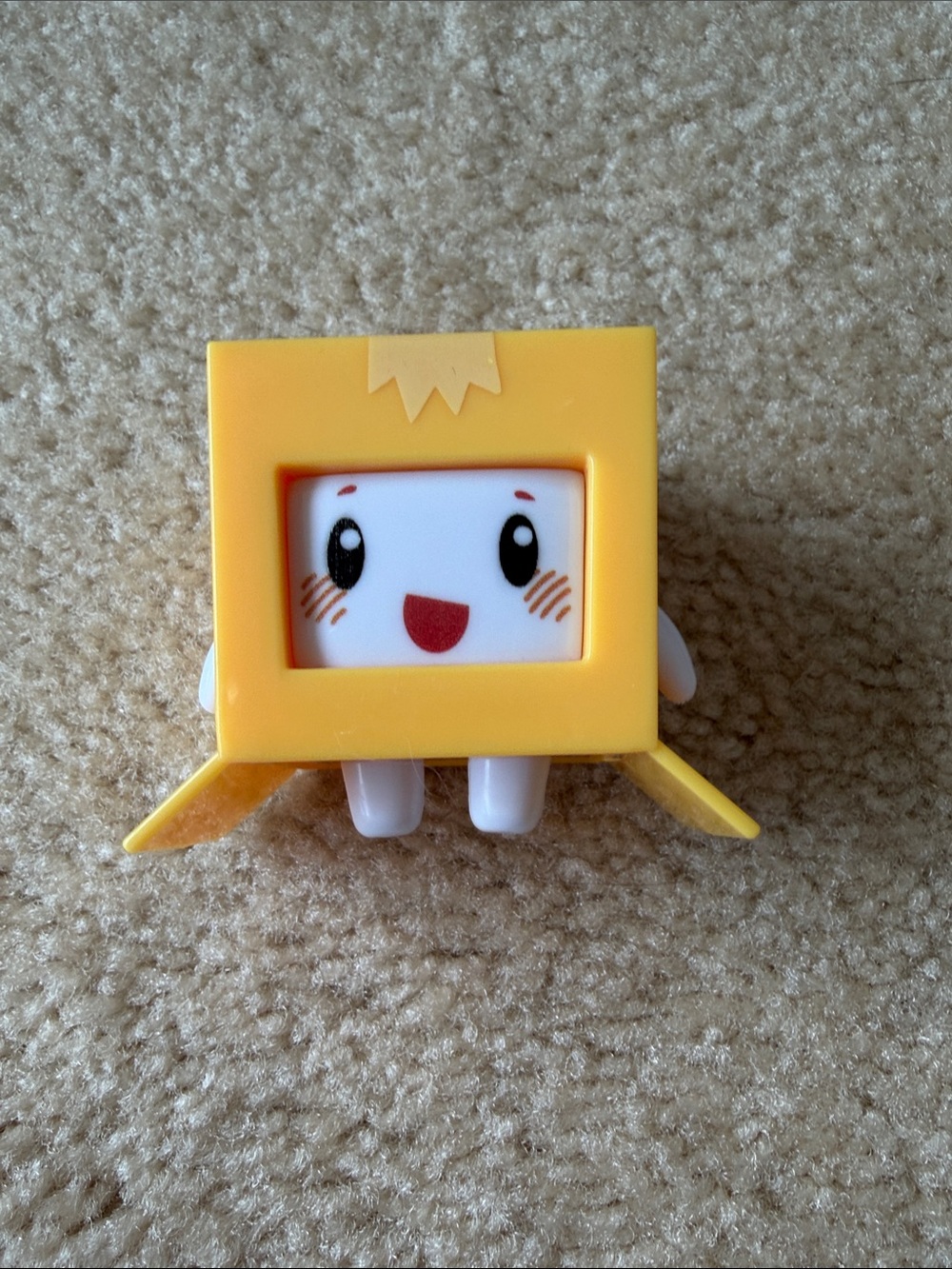 Lanky box Cute  boxy Yellow Square Character Toy - Smiling Face